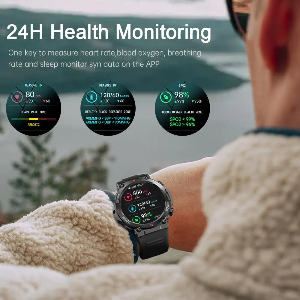 1.39" HD Bluetooth Smart Watch – Fitness & Heart Monitor