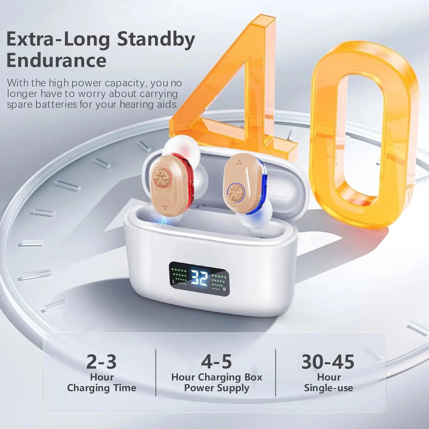 Wireless Mini Hearing Aid – Noise-Cancelling with HD Display