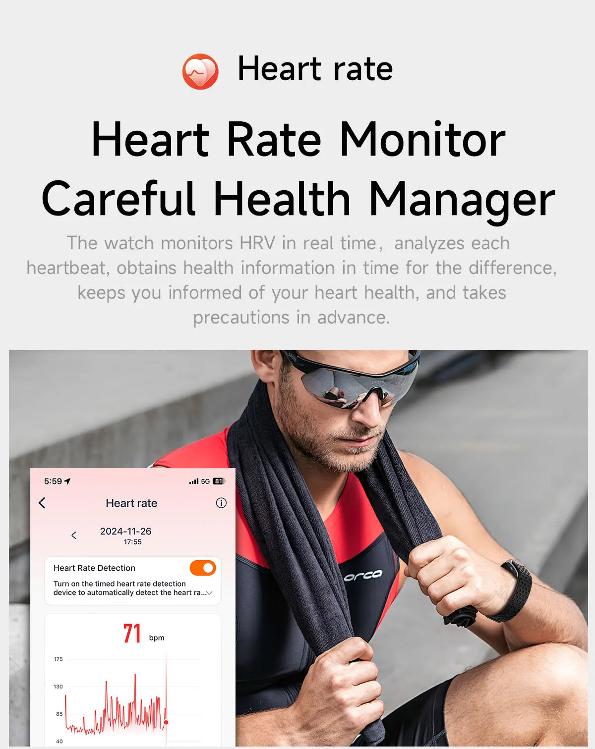 No-Screen Smartwatch – Men’s Outdoor Fitness & Heart Rate Monitor