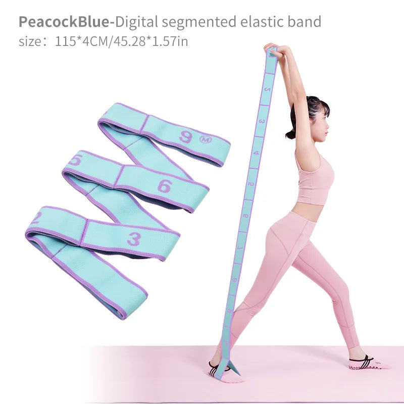 Elastic Yoga Stretching Strap with Loops – Fitness & Pilates