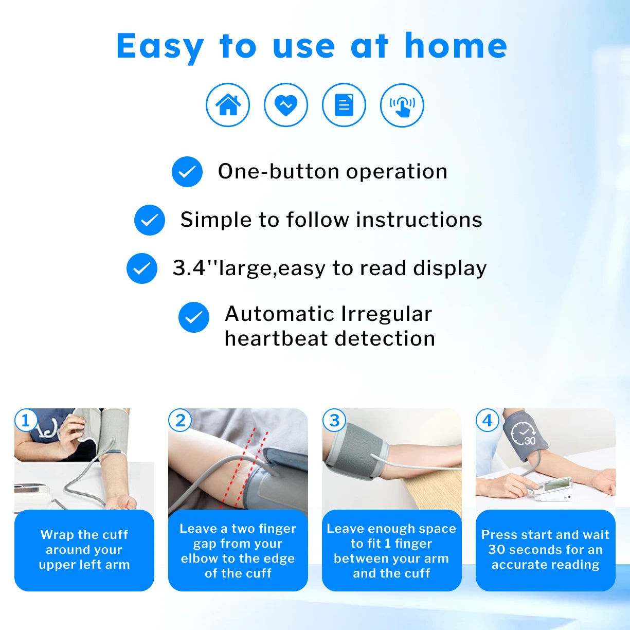 Automatic Upper Arm Blood Pressure Monitor – Digital Tensiometer