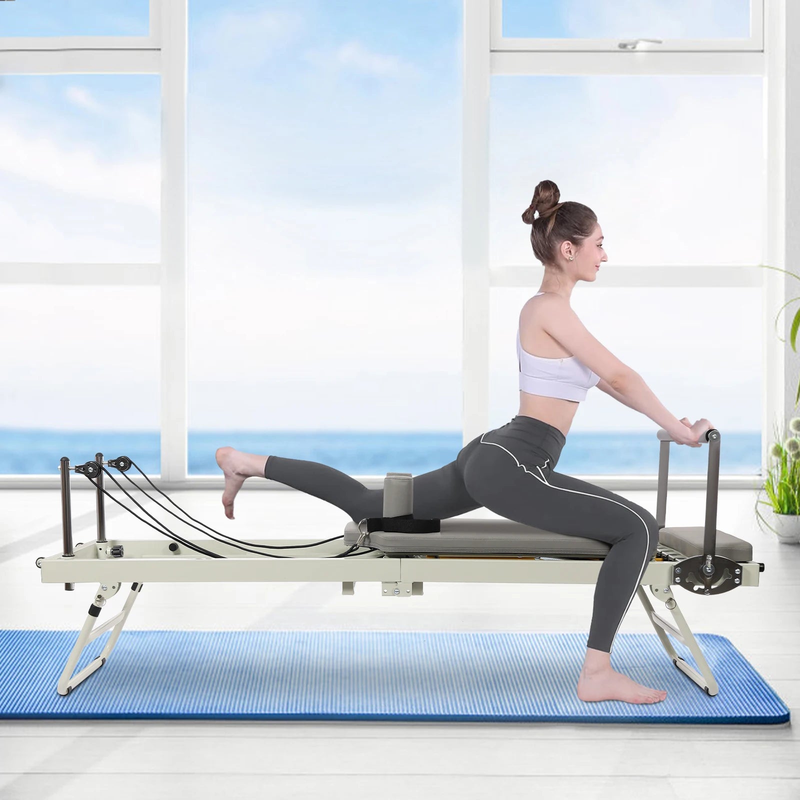 Foldable Steel Pilates Reformer Machine – Home & Office Fitness