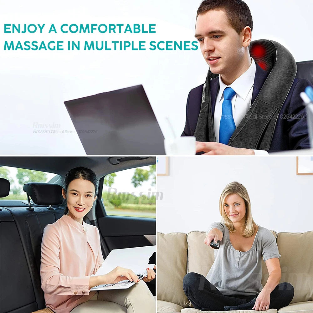 Shiatsu Neck & Shoulder Massager – Heated Deep Kneading Pillow