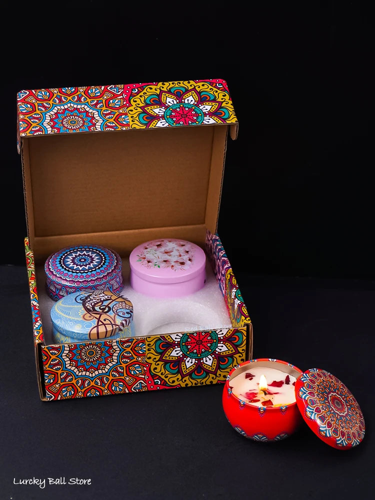 4-Pack Scented Soy Candles – Romantic Home Decor