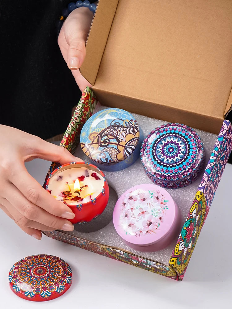 4-Pack Scented Soy Candles – Romantic Home Decor