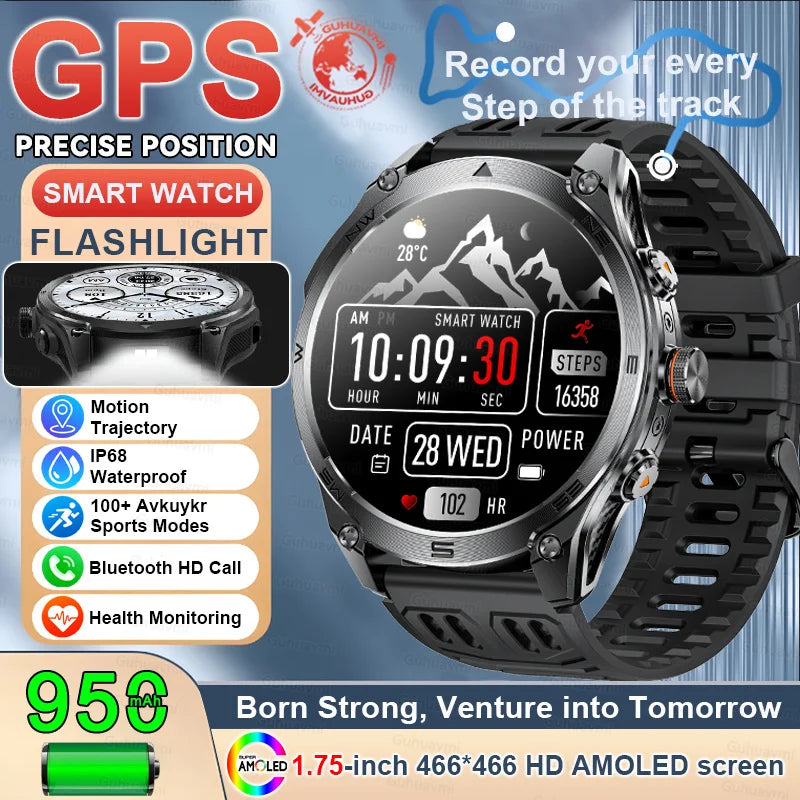 T-Rex 3 Ultra GPS Smartwatch – Military Outdoor Fitness Tracker