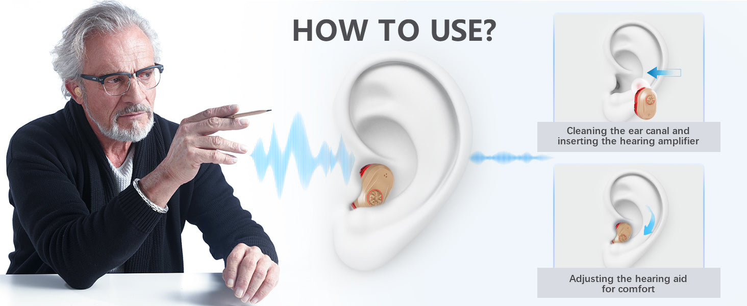 Wireless Mini Hearing Aid – Noise-Cancelling with HD Display